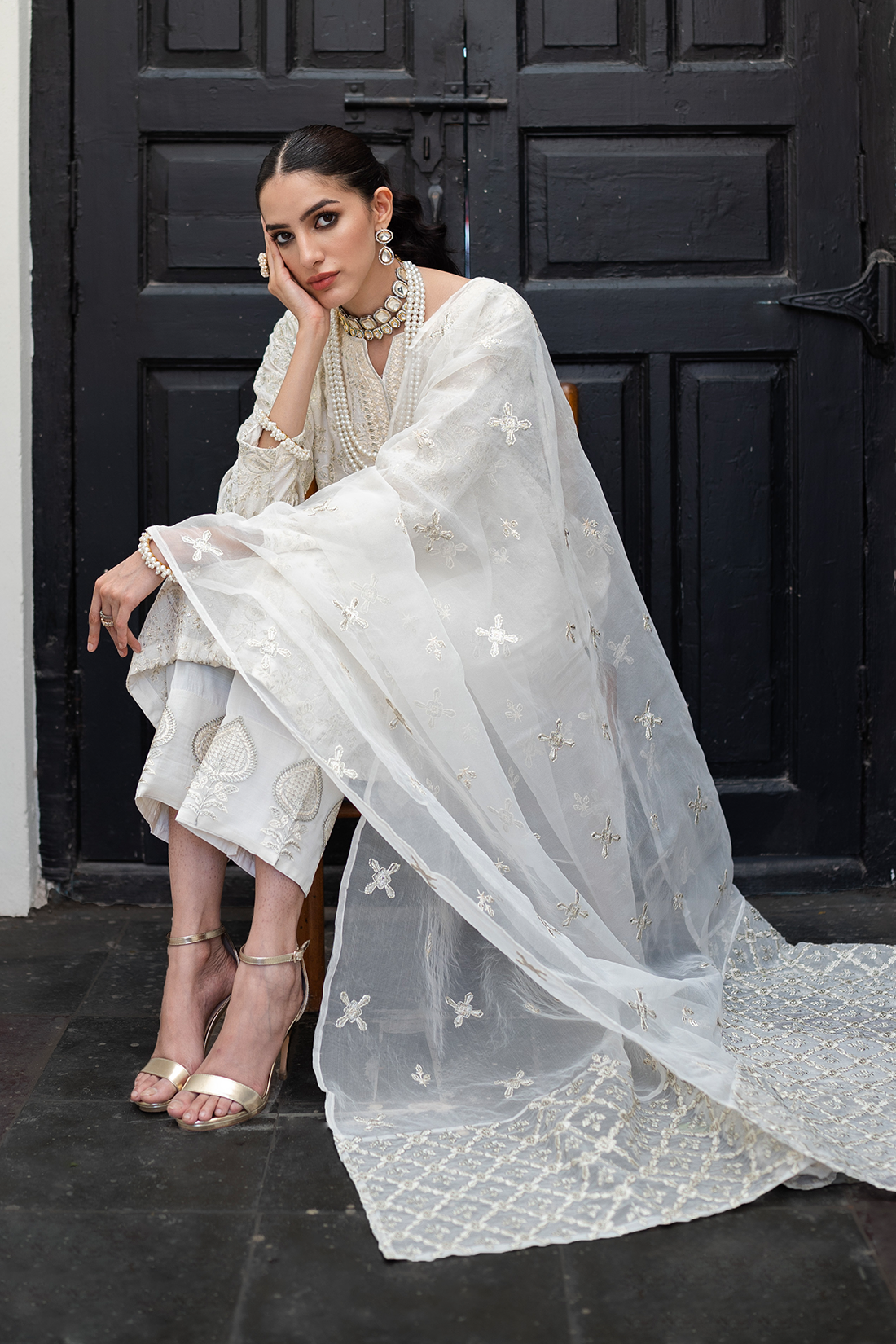 white embroidered dress